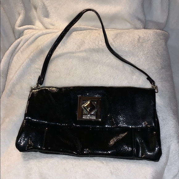 Kenneth Cole Reaction Black Patent Leather Bag - Picture 1 of 16